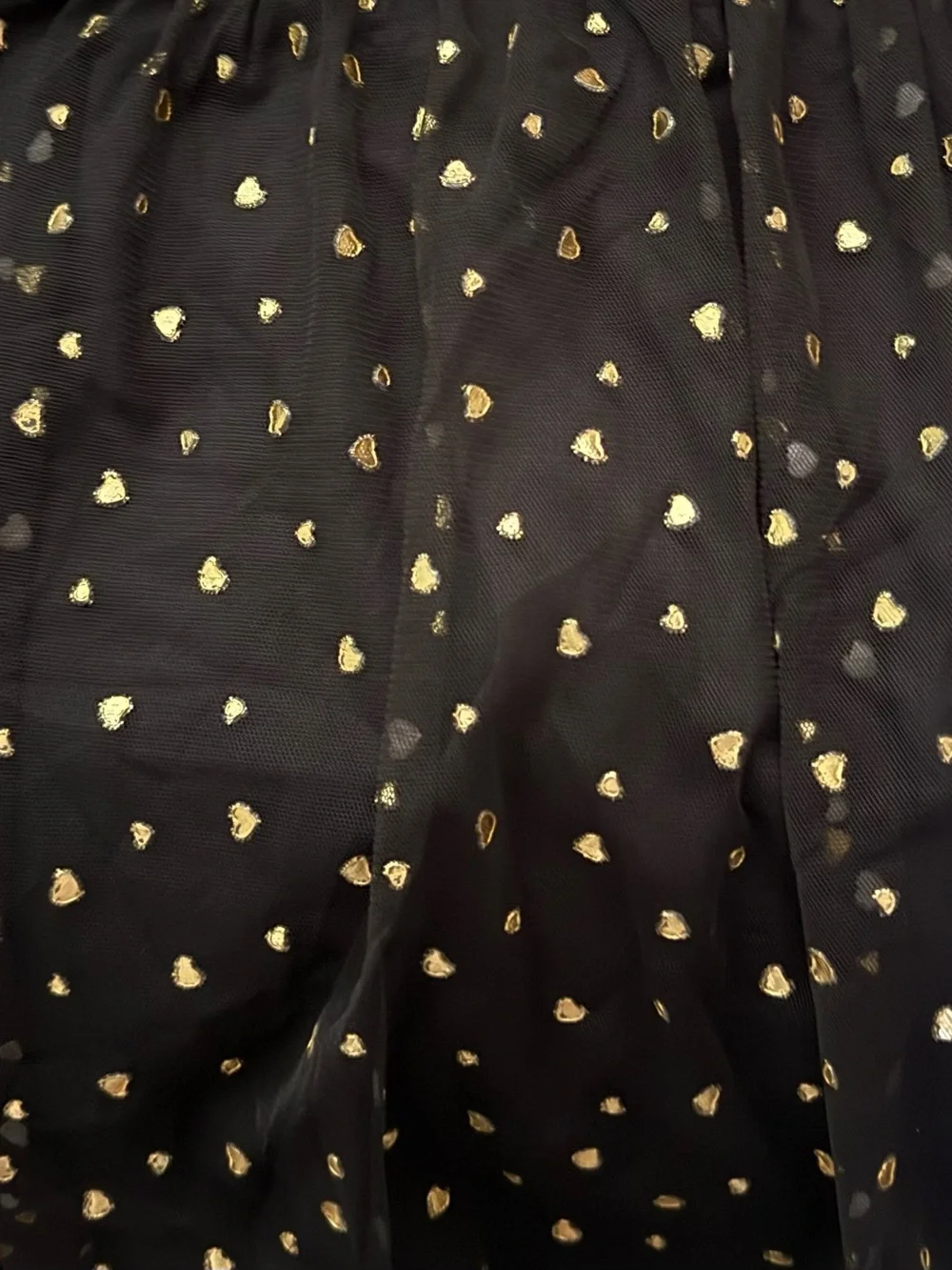 Old Navy Girls' Black Tulle Dress with Gold Heart Print 3T